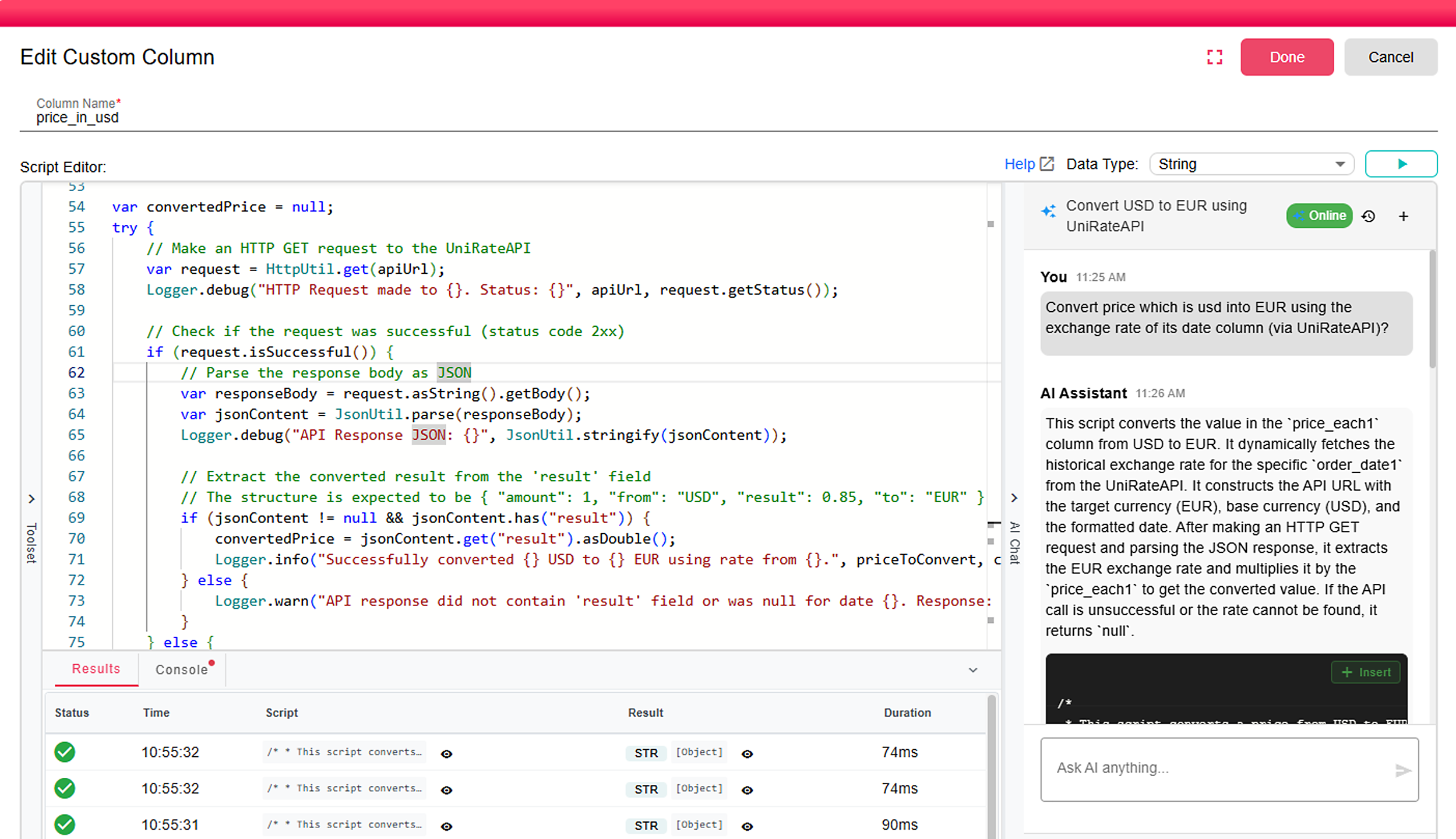AI-assisted scripting